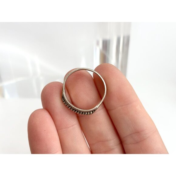 Coil Vintage Geometric Style Flat Sided 925 Sterling Silver Vintage Ring - sz 9 - Picture 8 of 16